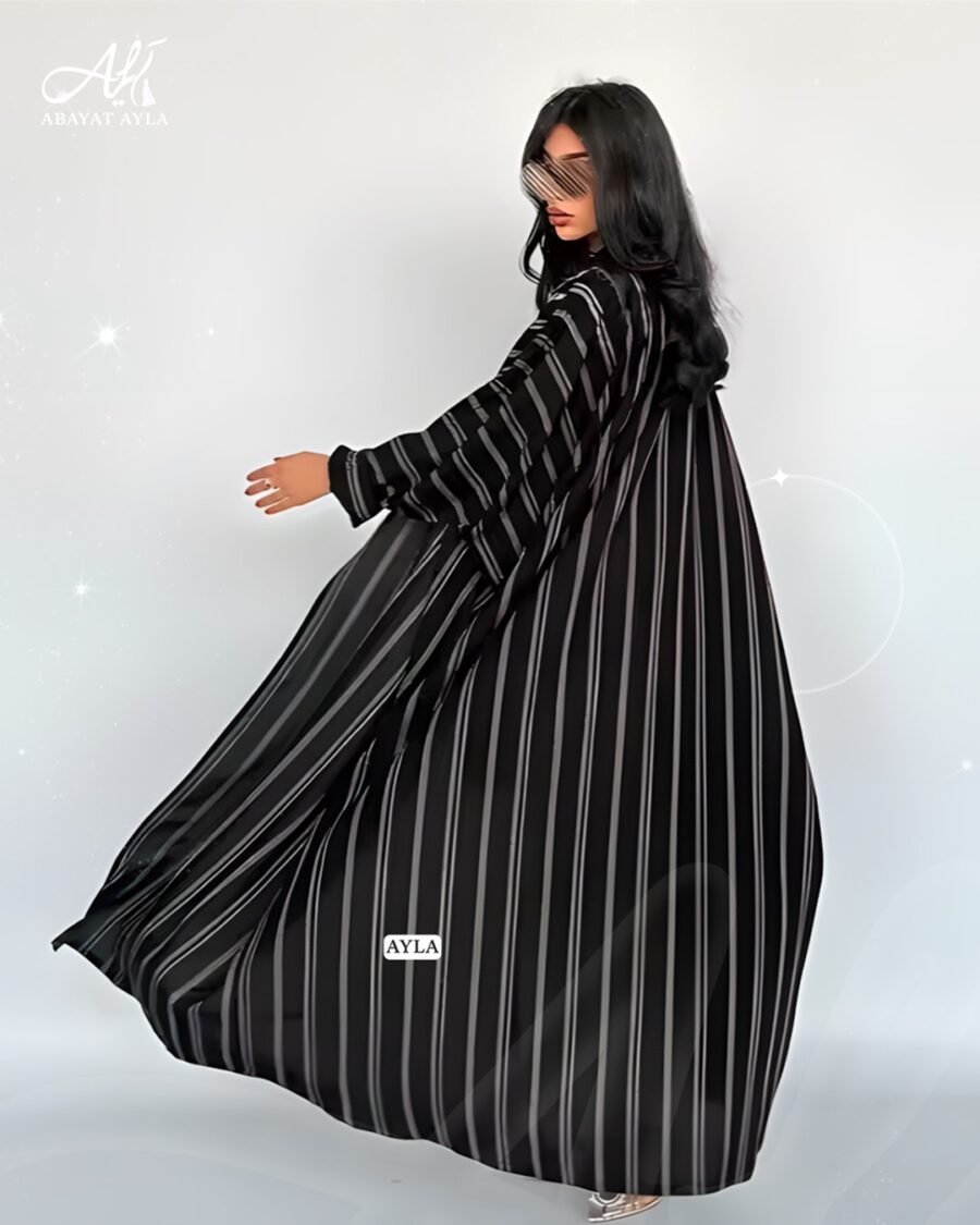 ⁦عباية بخطوط طولية أنيقة⁩ - الصورة ⁦2⁩