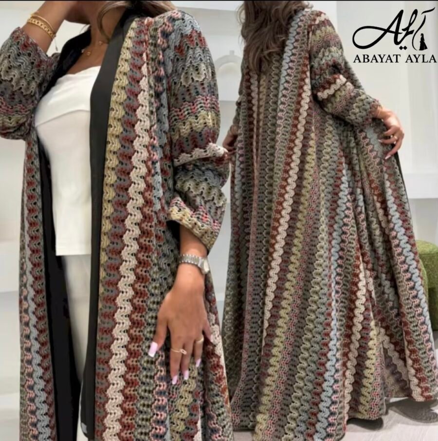 ⁦عباية فاخرة بتصميم كروشيه مميز⁩ - الصورة ⁦3⁩